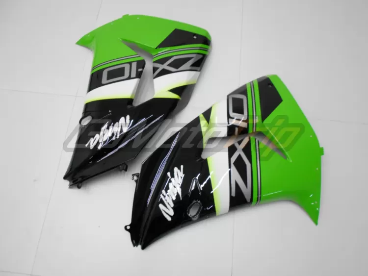 2006 2007 Kawasaki Ninja Zx 10r Black Green Fairing3 12