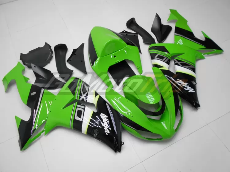 2006 2007 Kawasaki Ninja Zx 10r Black Green Fairing3 3