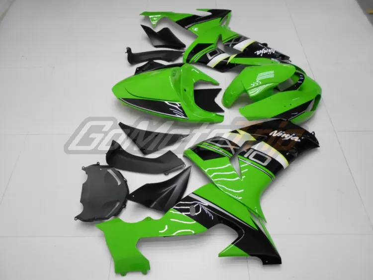 2006 2007 Kawasaki Ninja Zx 10r Black Green Fairing3 5