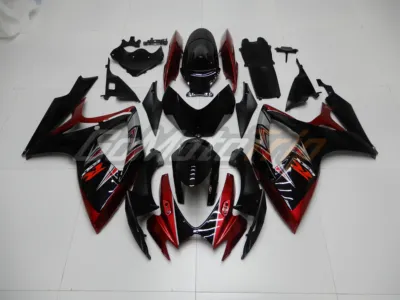 2006 2007 Suzuki K6 Black Red Fairing Kit 1