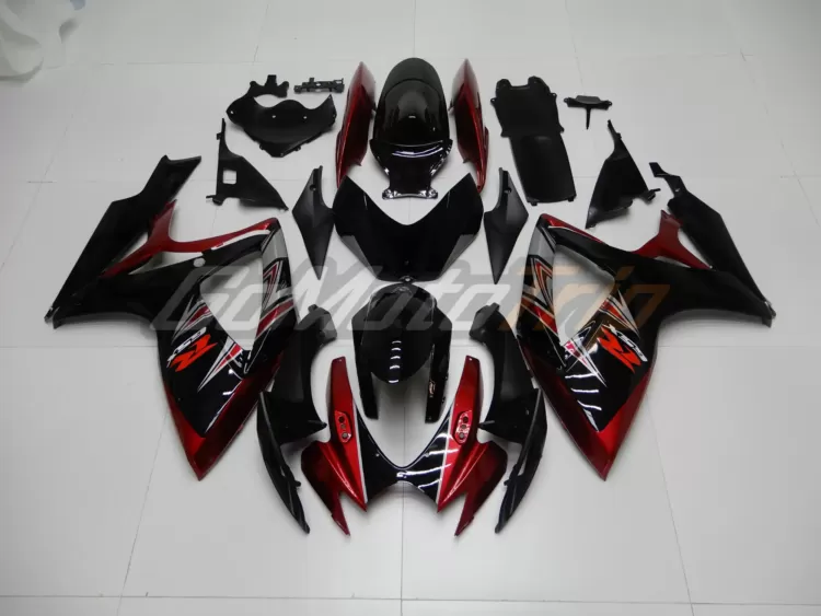 2006 2007 Suzuki K6 Black Red Fairing Kit 1