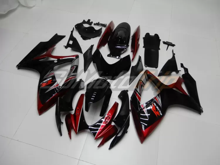 2006 2007 Suzuki K6 Black Red Fairing Kit 2