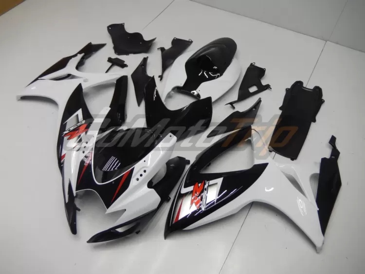 2006 2007 Suzuki K6 Black White Fairing 2