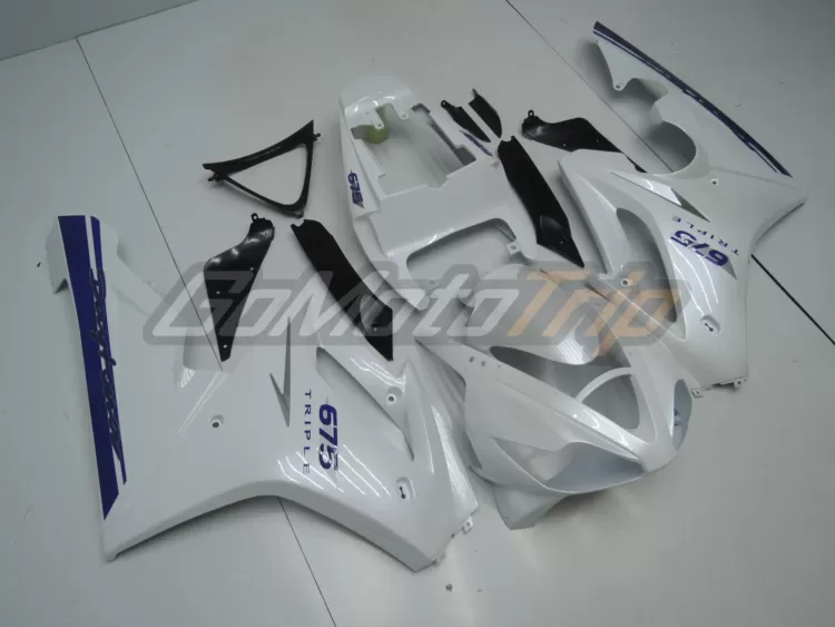 2006 2008 Triumph Daytona 675 Pearl White Fairing 3