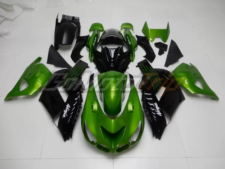 2006 2011 Kawasaki Ninja Zx 14r Black Green Fairing 1