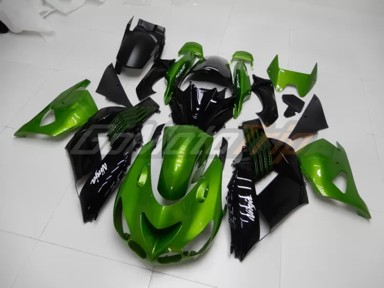 2006 2011 Kawasaki Ninja Zx 14r Black Green Fairing 2