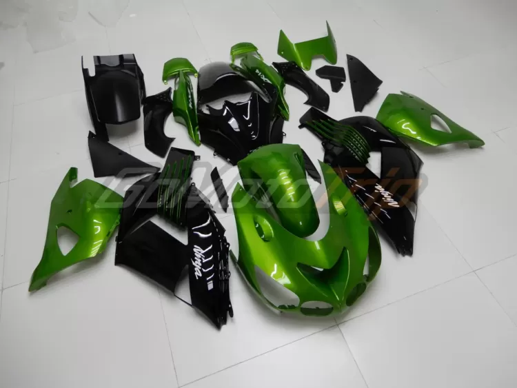 2006 2011 Kawasaki Ninja Zx 14r Black Green Fairing 3