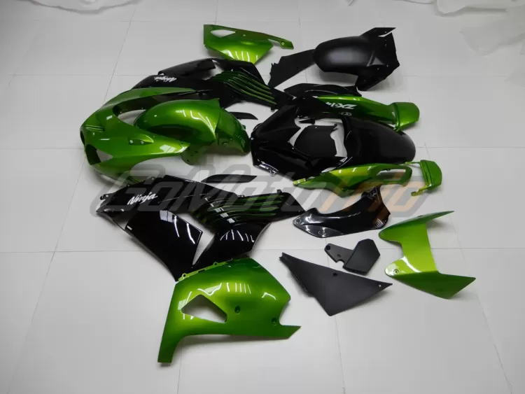 2006 2011 Kawasaki Ninja Zx 14r Black Green Fairing 4