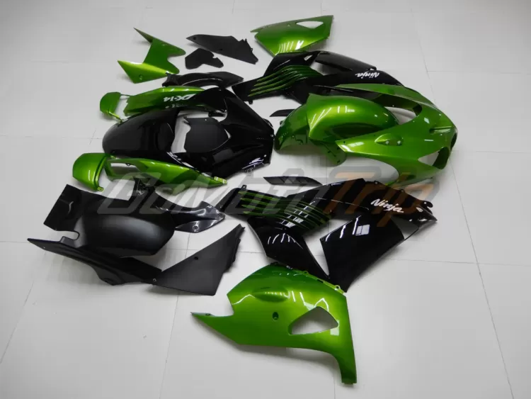 2006 2011 Kawasaki Ninja Zx 14r Black Green Fairing 5