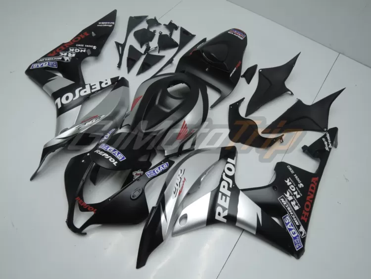 2007 2008 Honda Cbr600rr Black Silver Repsol Fairing2 2