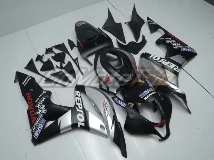 2007 2008 Honda Cbr600rr Black Silver Repsol Fairing2 3