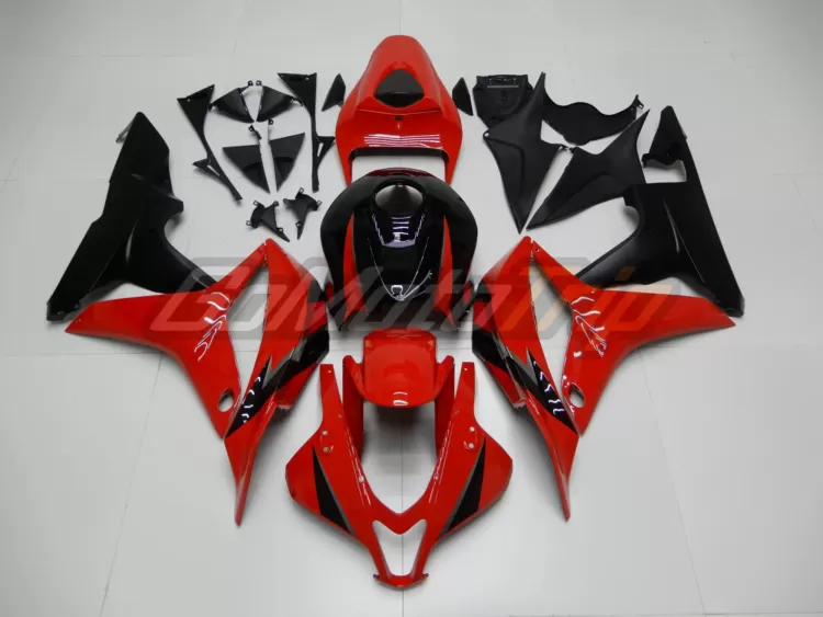 2007 2008 Honda Cbr600rr Red Black Fairing 1