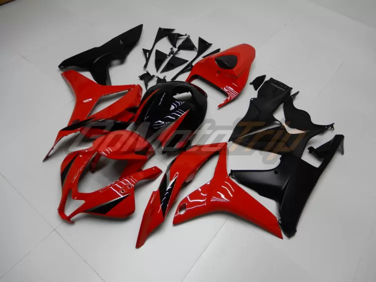 2007 2008 Honda Cbr600rr Red Black Fairing 2