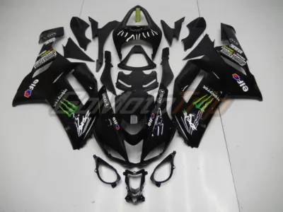 2007 2008 Kawasaki Ninja Zx 6r Black Fairing2 1