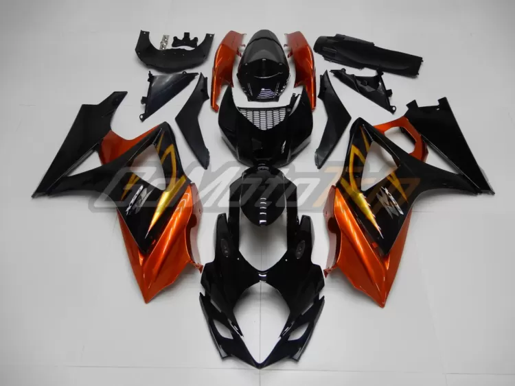 2007 2008 Suzuki Gsx R1000 Black Orange Fairing2 1