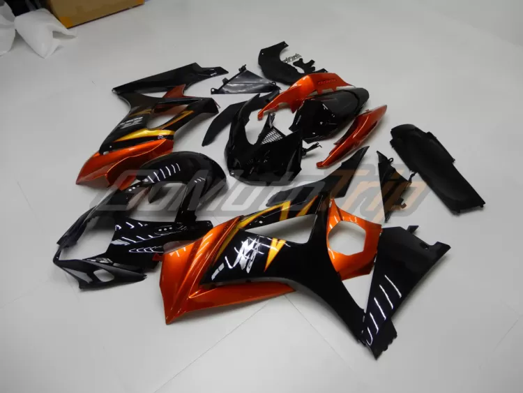 2007 2008 Suzuki Gsx R1000 Black Orange Fairing2 2