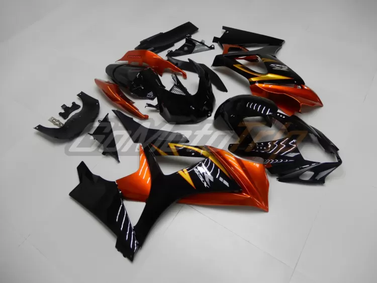 2007 2008 Suzuki Gsx R1000 Black Orange Fairing2 3