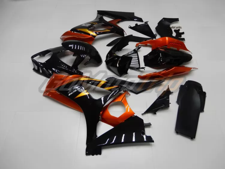 2007 2008 Suzuki Gsx R1000 Black Orange Fairing2 4