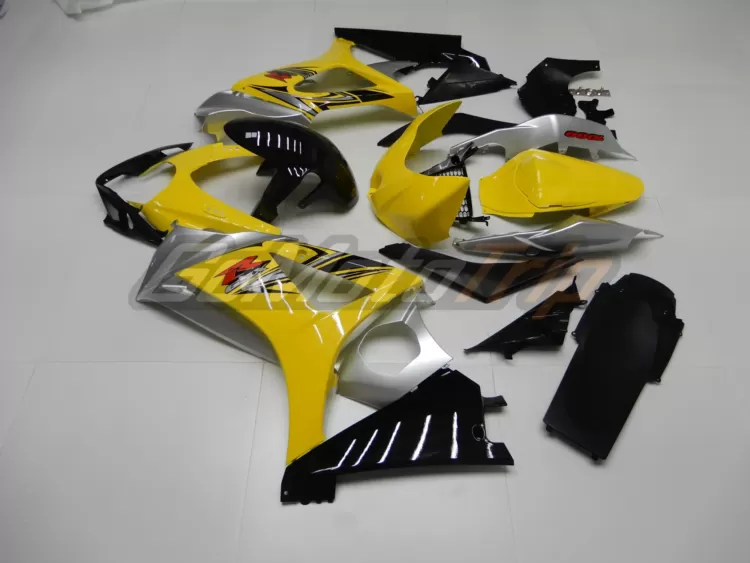 2007 2008 Suzuki Gsx R1000 Yellow Silver Fairing 4