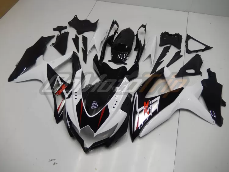 2008 2010 Suzuki K8 Black White Fairing 2