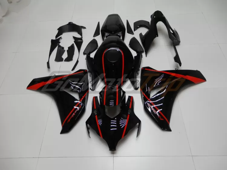 2008 2011 Honda Cbr1000rr Black Red Fairing 1