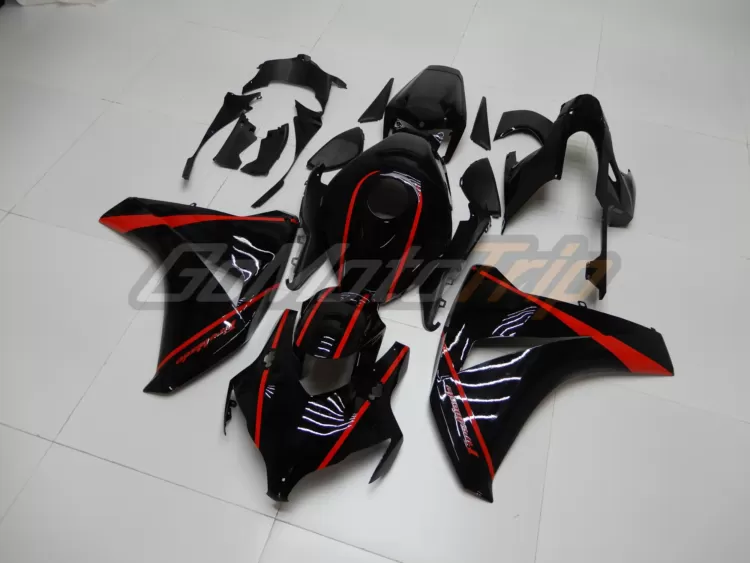 2008 2011 Honda Cbr1000rr Black Red Fairing 2