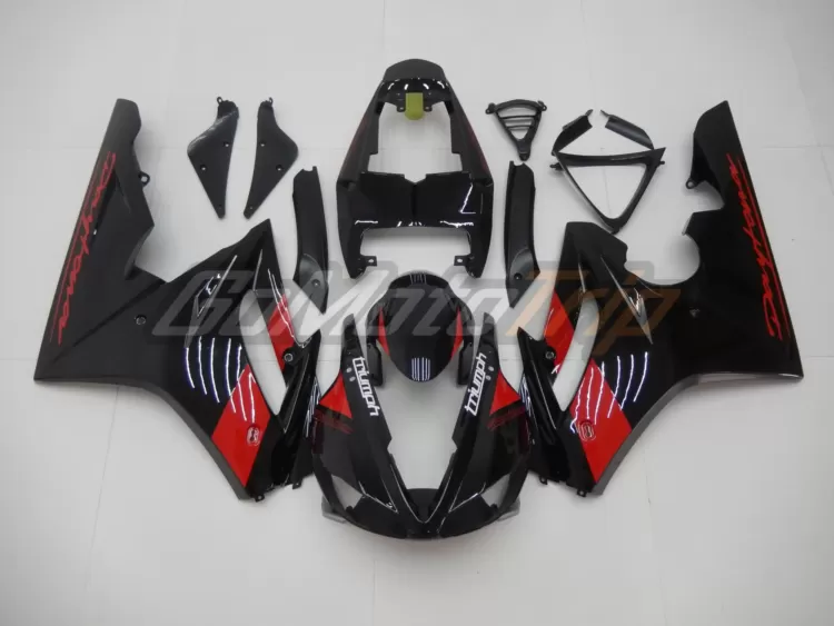 2009 2012 Triumph Daytona 675 Black Red Fairing 1