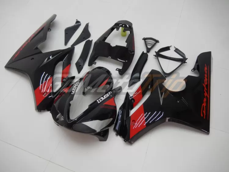 2009 2012 Triumph Daytona 675 Black Red Fairing 2