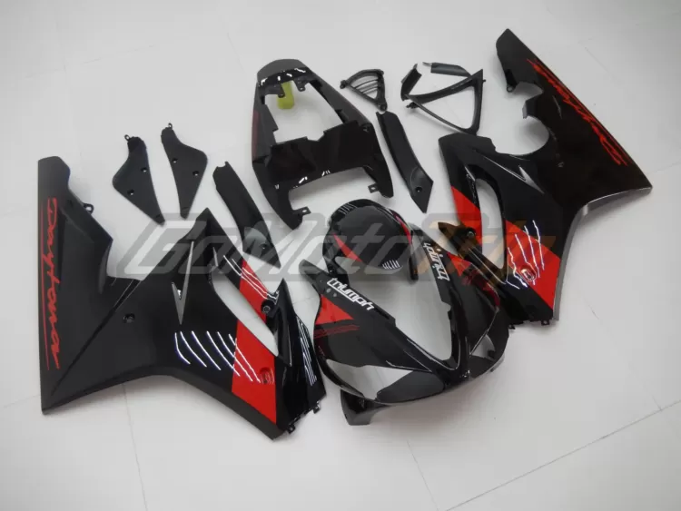 2009 2012 Triumph Daytona 675 Black Red Fairing 3