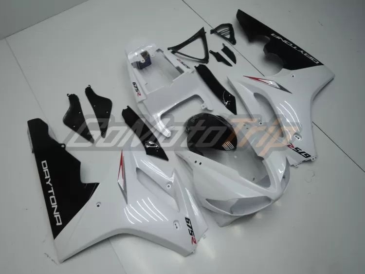 2009 2012 Triumph Daytona 675 Pearl White Fairing 3