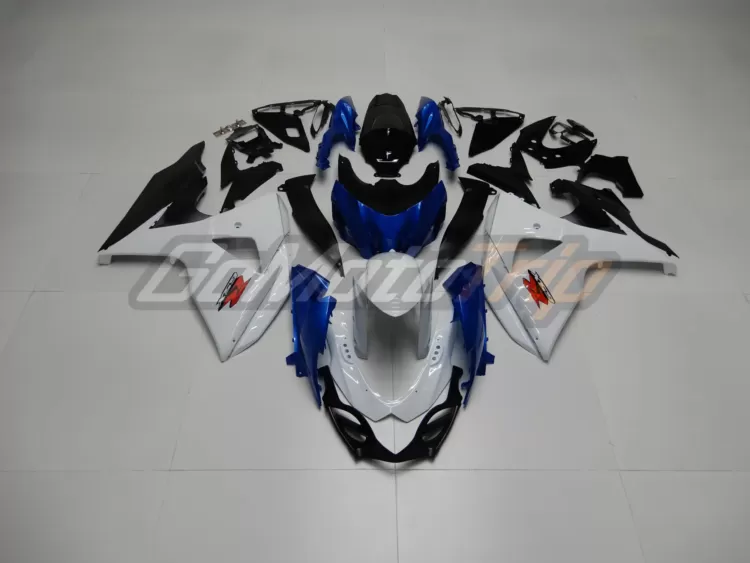 2009 2016 Suzuki Gsx R1000 White Blue Fairing 1