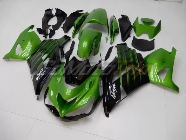 2014 Kawasaki Ninja Zx 14r Black Green Fairing2 2