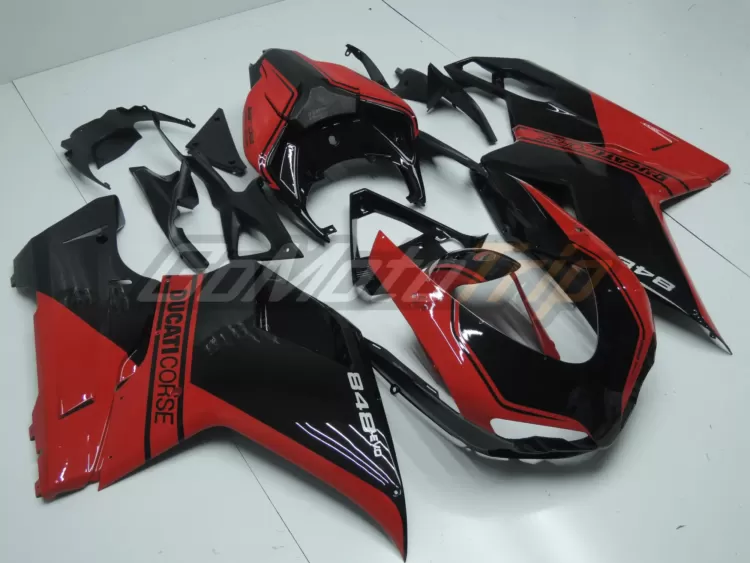 Ducati 848 Evo Black Red Fairing 3