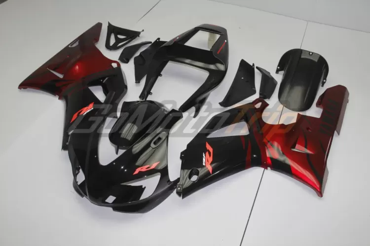 1998 1999 Yamaha Yzf R1 Black Red Fairing 2