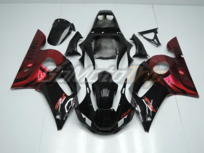 1998 2002 Yamaha Yzf R6 Black Red Fairing 1