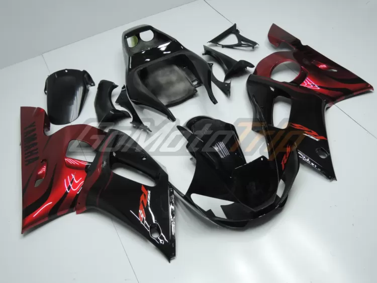 1998 2002 Yamaha Yzf R6 Black Red Fairing 3