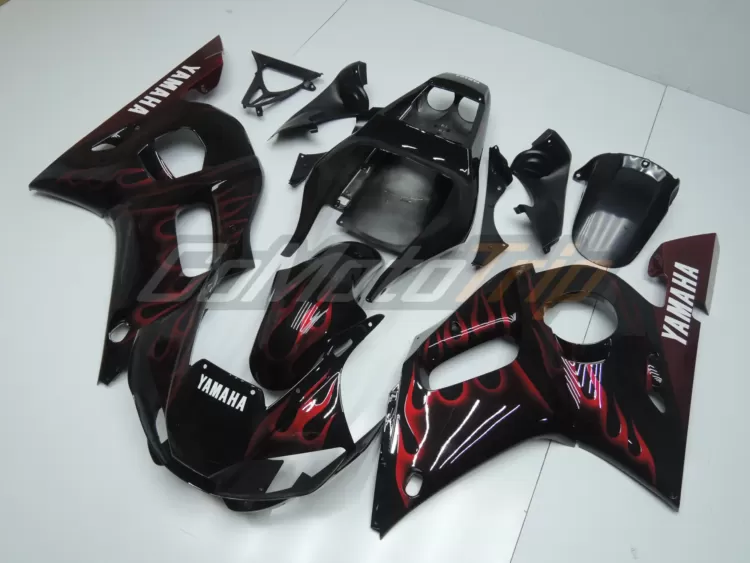 1998 2002 Yamaha Yzf R6 Red Flame Fairing 2