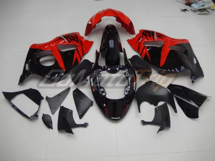 1999 2007 Suzuki Hayabusa Black Red Fairing 6