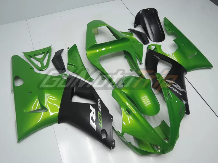 2000 2001 Yamaha Yzf R1 Black Green Fairing 3