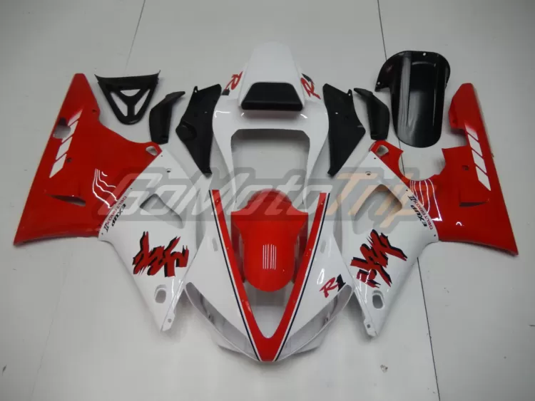 2000 2001 Yamaha Yzf R1 White Red Fairing 1