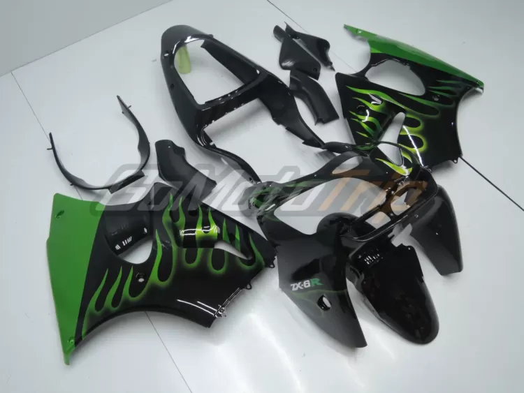 2000 2002 Kawasaki Ninja Zx 6r Green Flame Fairing 3