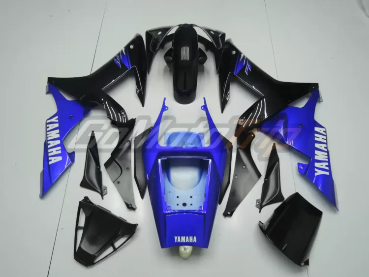 2002 2003 Yamaha Yzf R1 Black Blue Fairing 4