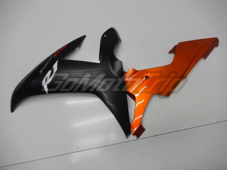 2002 2003 Yamaha Yzf R1 Black Orange Fairing 6