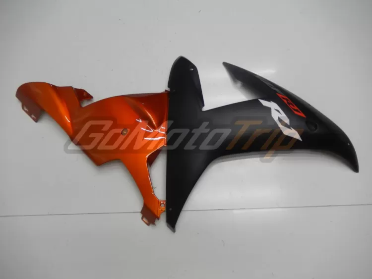 2002 2003 Yamaha Yzf R1 Black Orange Fairing 7