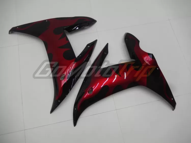 2002 2003 Yamaha Yzf R1 Black Red Fairing2 11