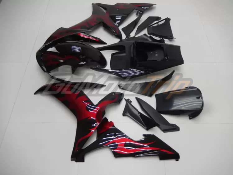 2002 2003 Yamaha Yzf R1 Black Red Fairing2 4