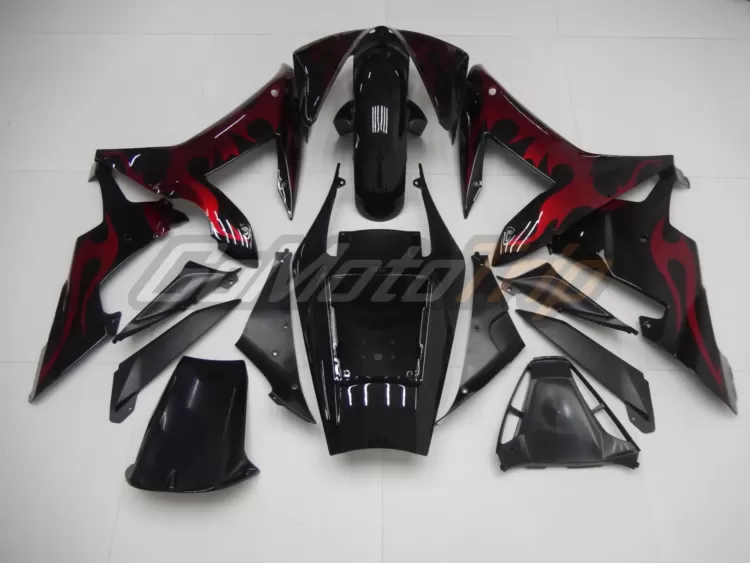 2002 2003 Yamaha Yzf R1 Black Red Fairing2 6