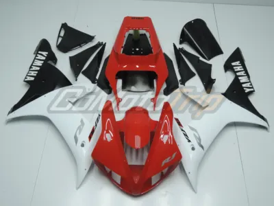 2002 2003 Yamaha Yzf R1 Red White Fairing 1