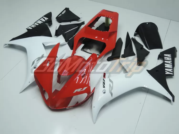 2002 2003 Yamaha Yzf R1 Red White Fairing 2