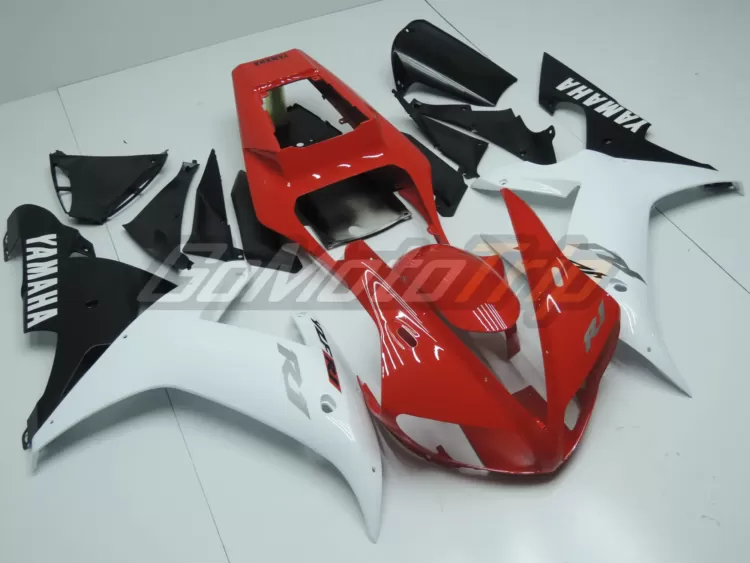 2002 2003 Yamaha Yzf R1 Red White Fairing 3